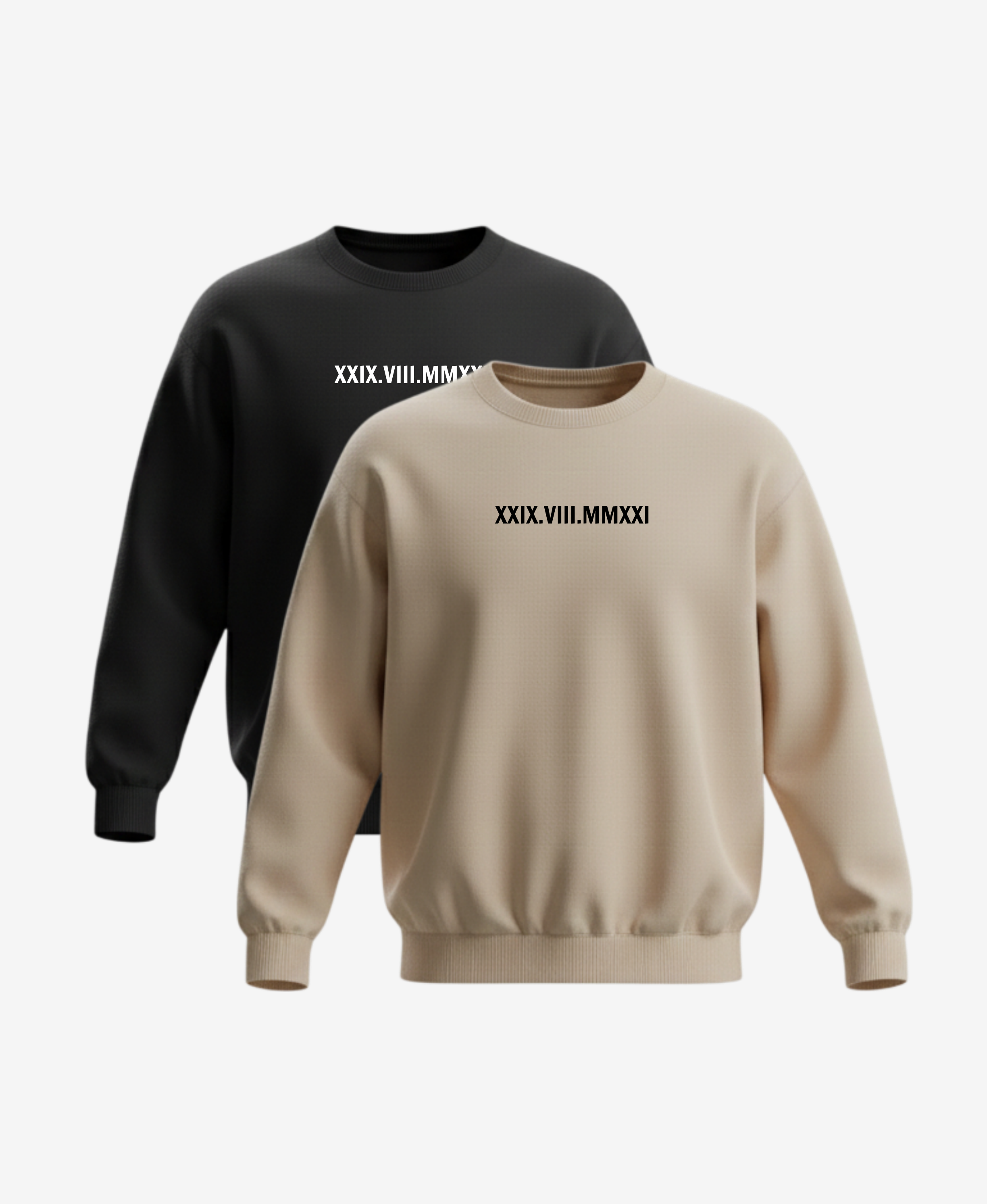 Párové mikiny s výšivkou vlastního textu - bez kapuce