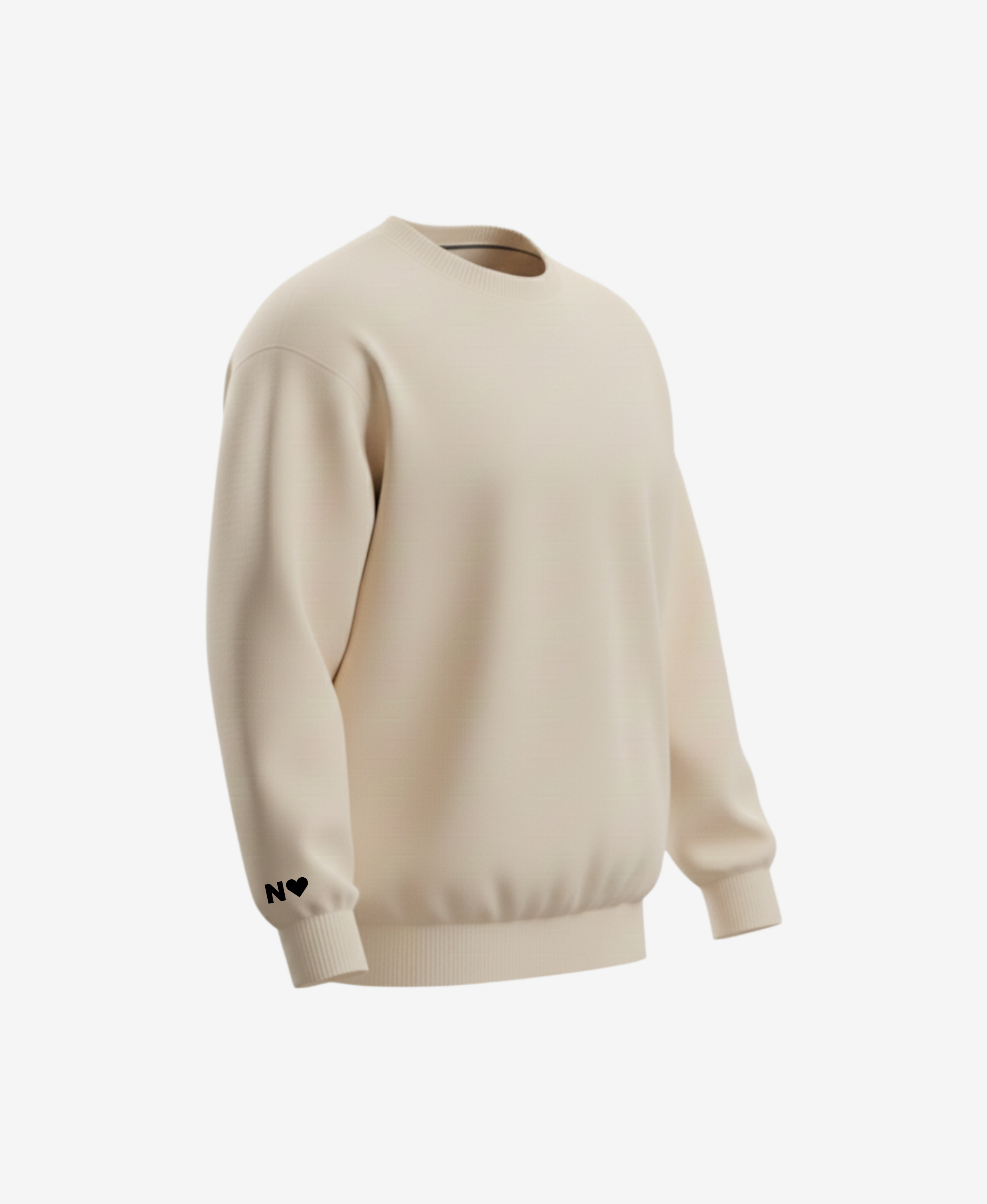 Mikina s výšivkou iniciálu a srdíčka - bez kapuce