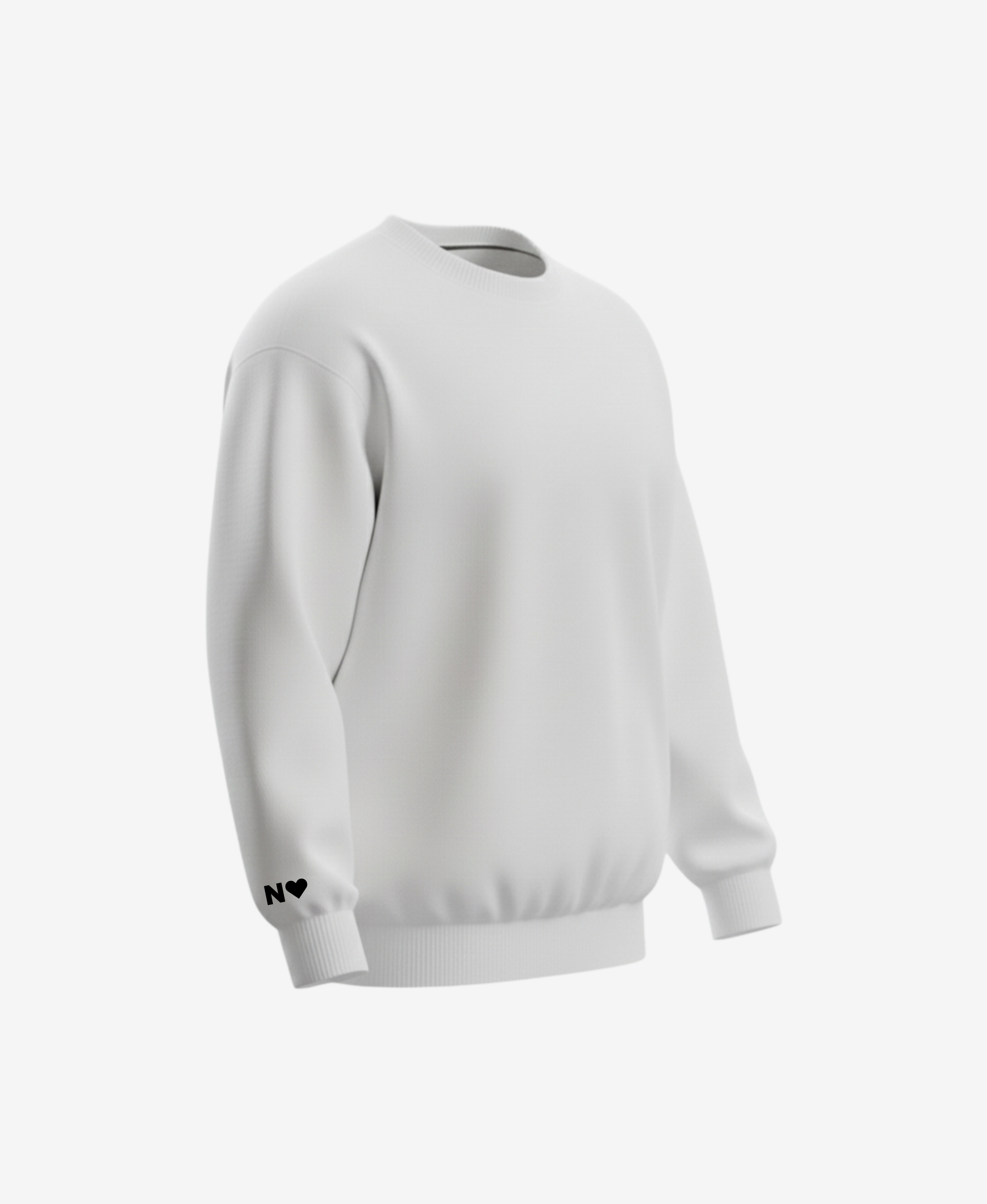 Mikina s výšivkou iniciálu a srdíčka - bez kapuce