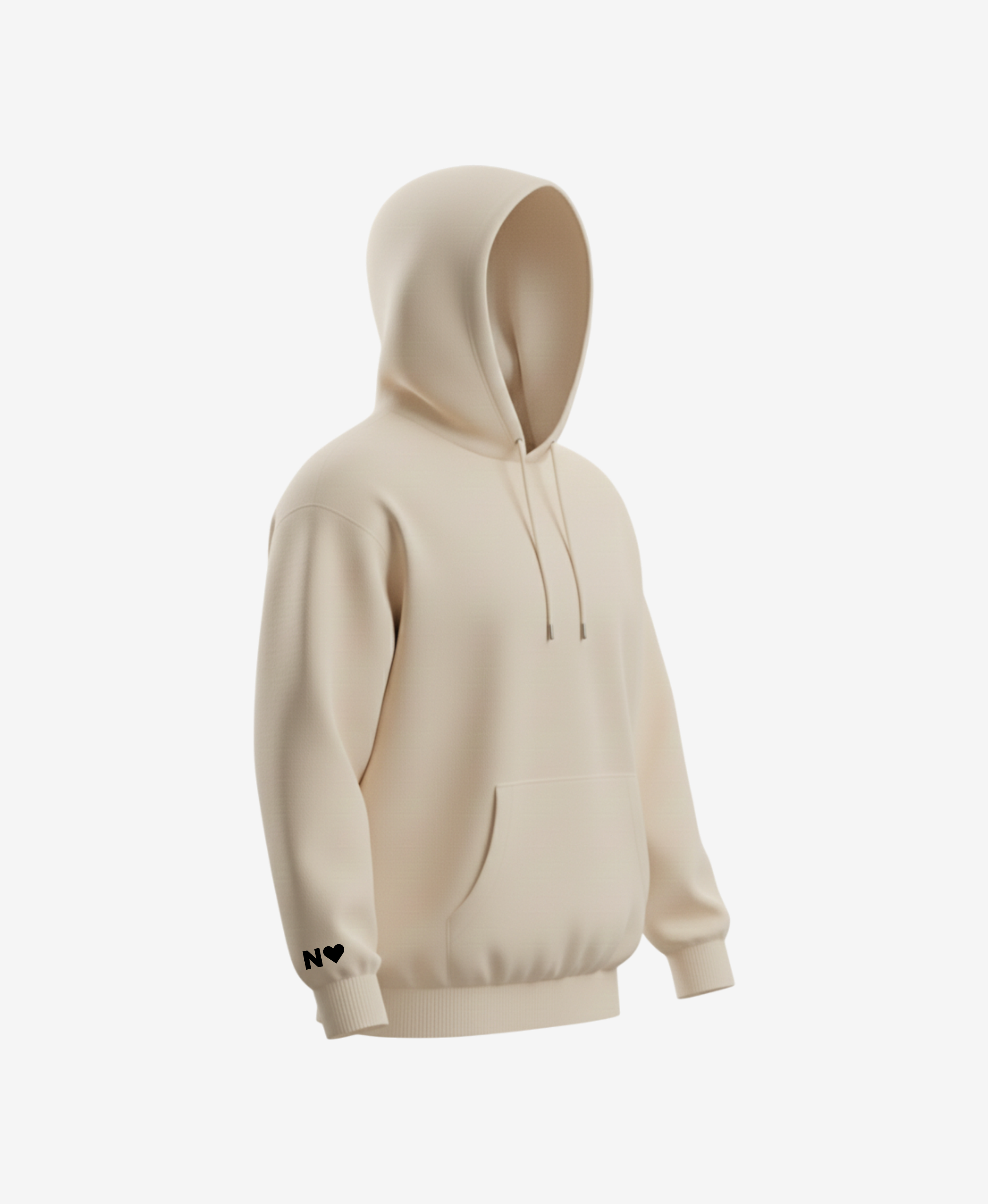 Mikina s výšivkou iniciálu a srdíčka - s kapucí