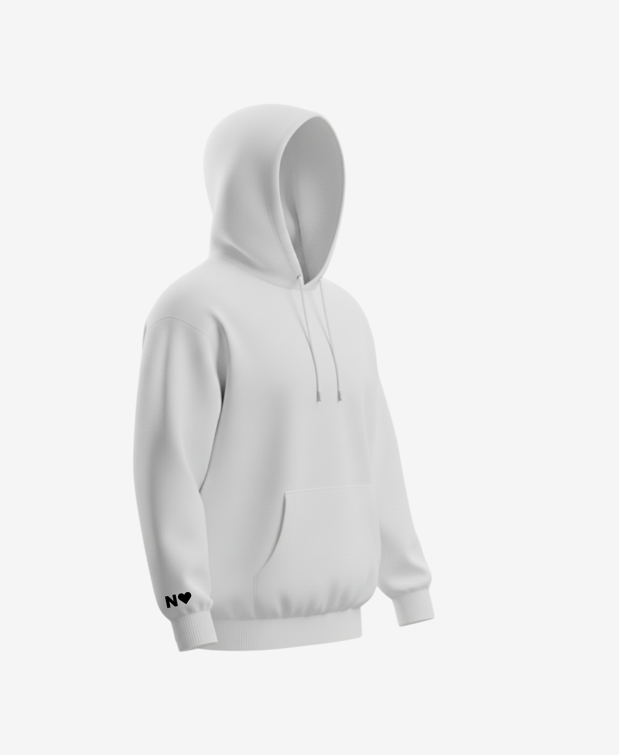 Mikina s výšivkou iniciálu a srdíčka - s kapucí