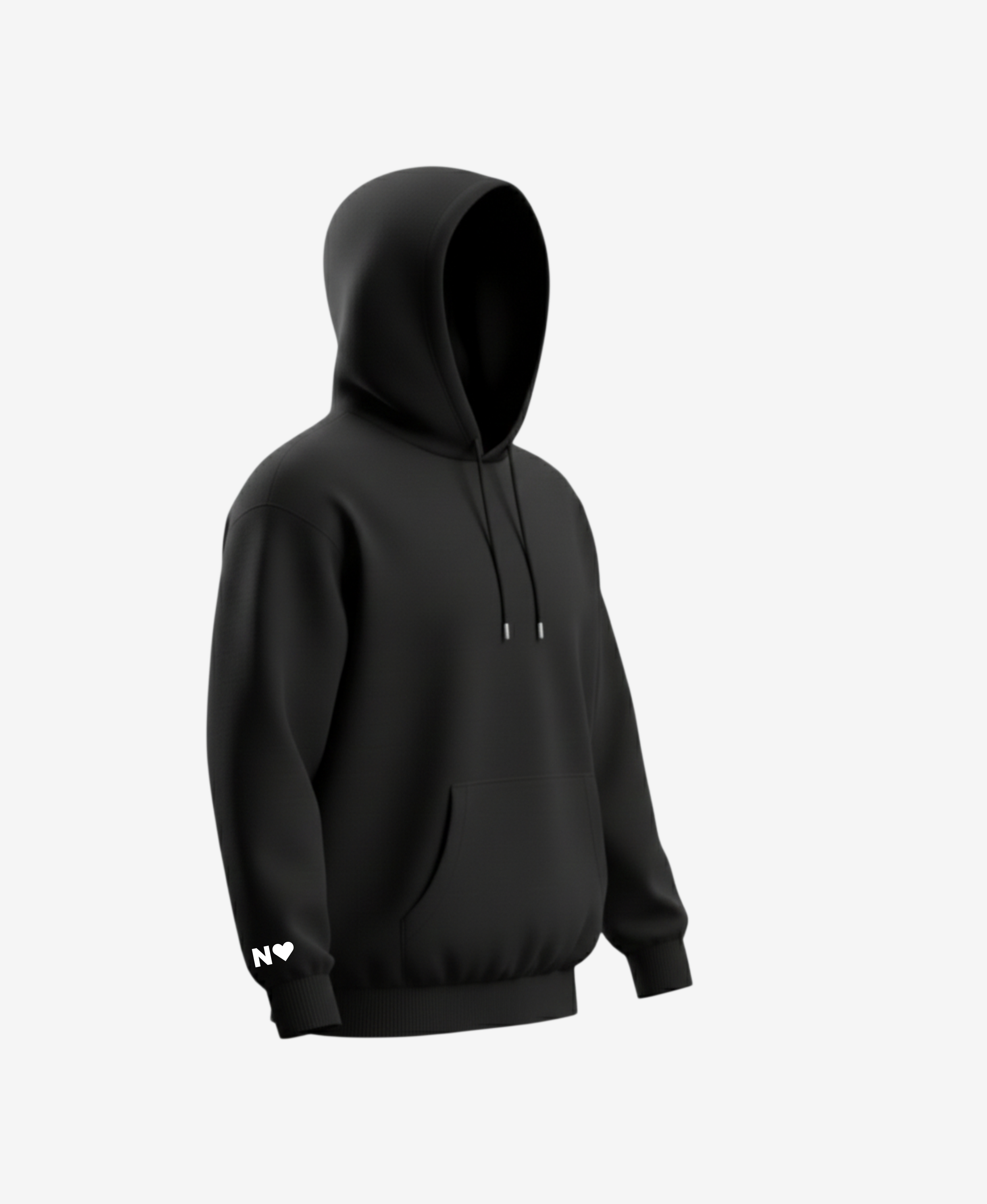 Mikina s výšivkou iniciálu a srdíčka - s kapucí