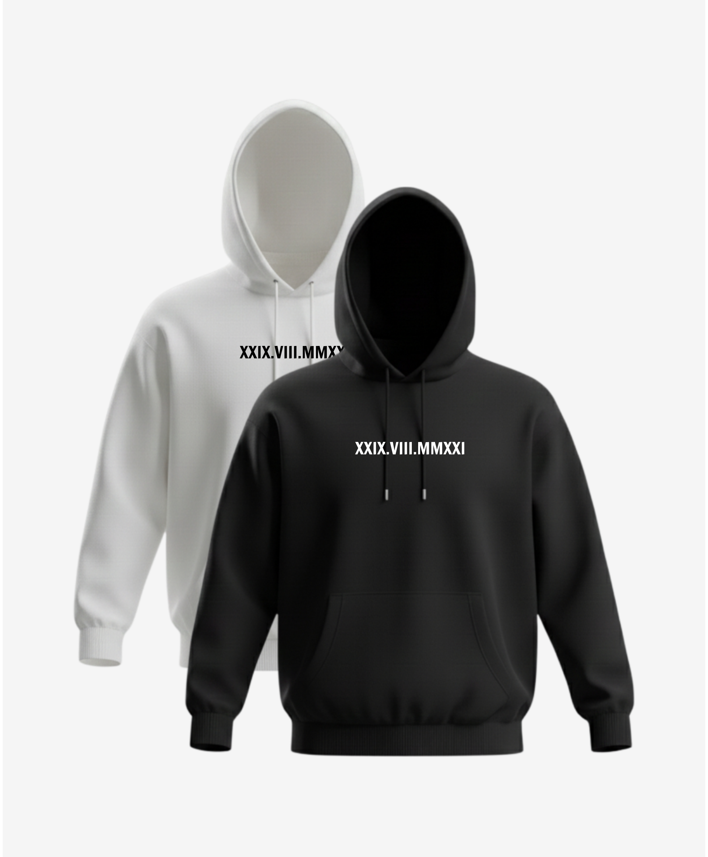 Párové mikiny s výšivkou vlastního textu - s kapucí