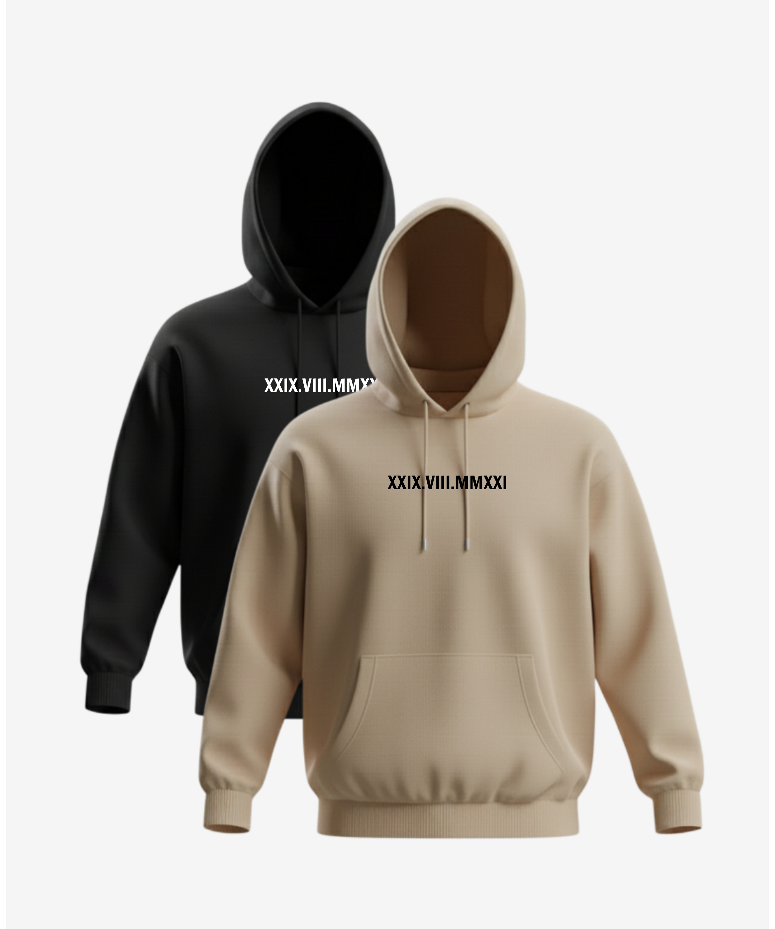 Párové mikiny s výšivkou vlastního textu - s kapucí