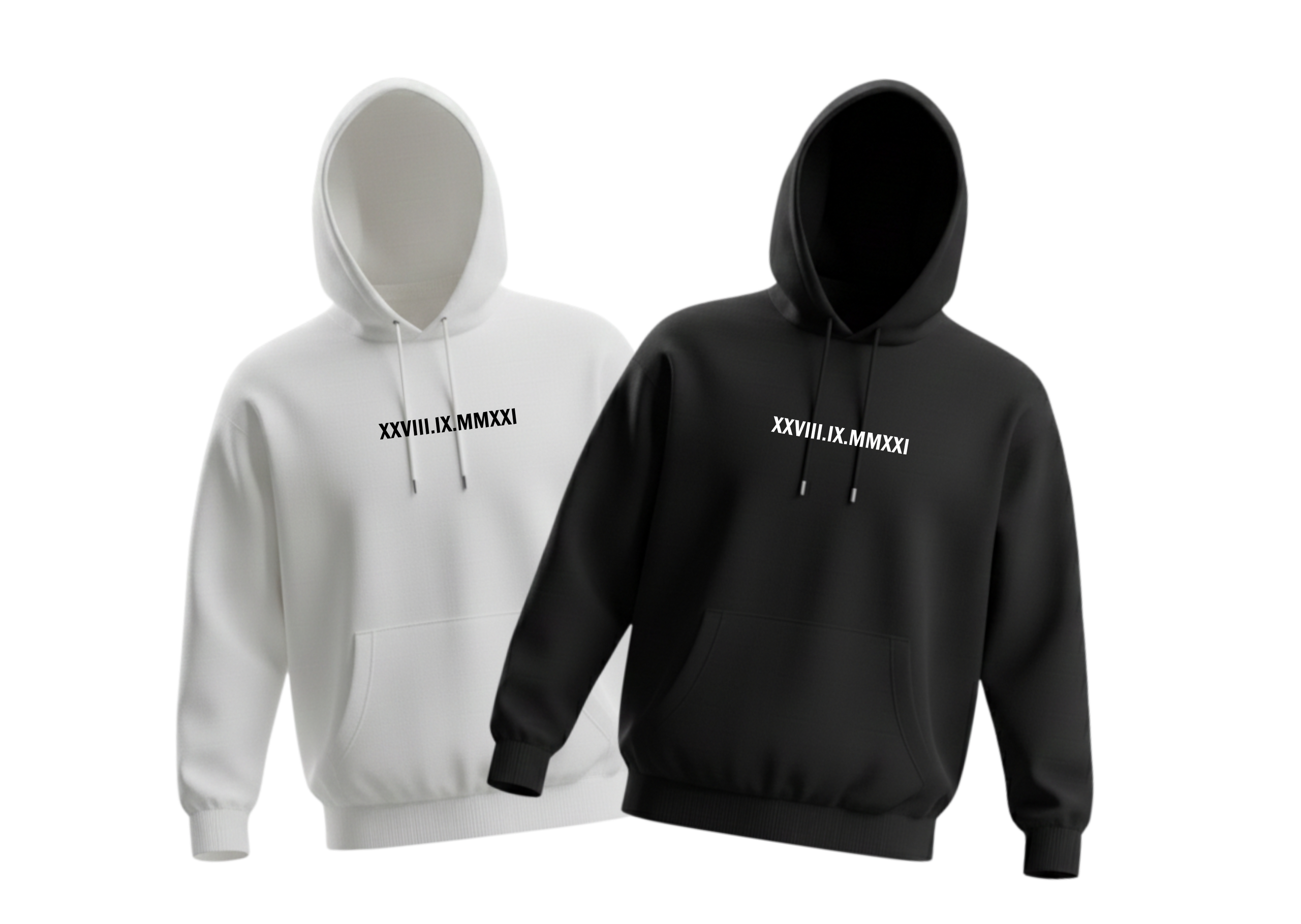 Párové mikiny s výšivkou vlastního textu - s kapucí