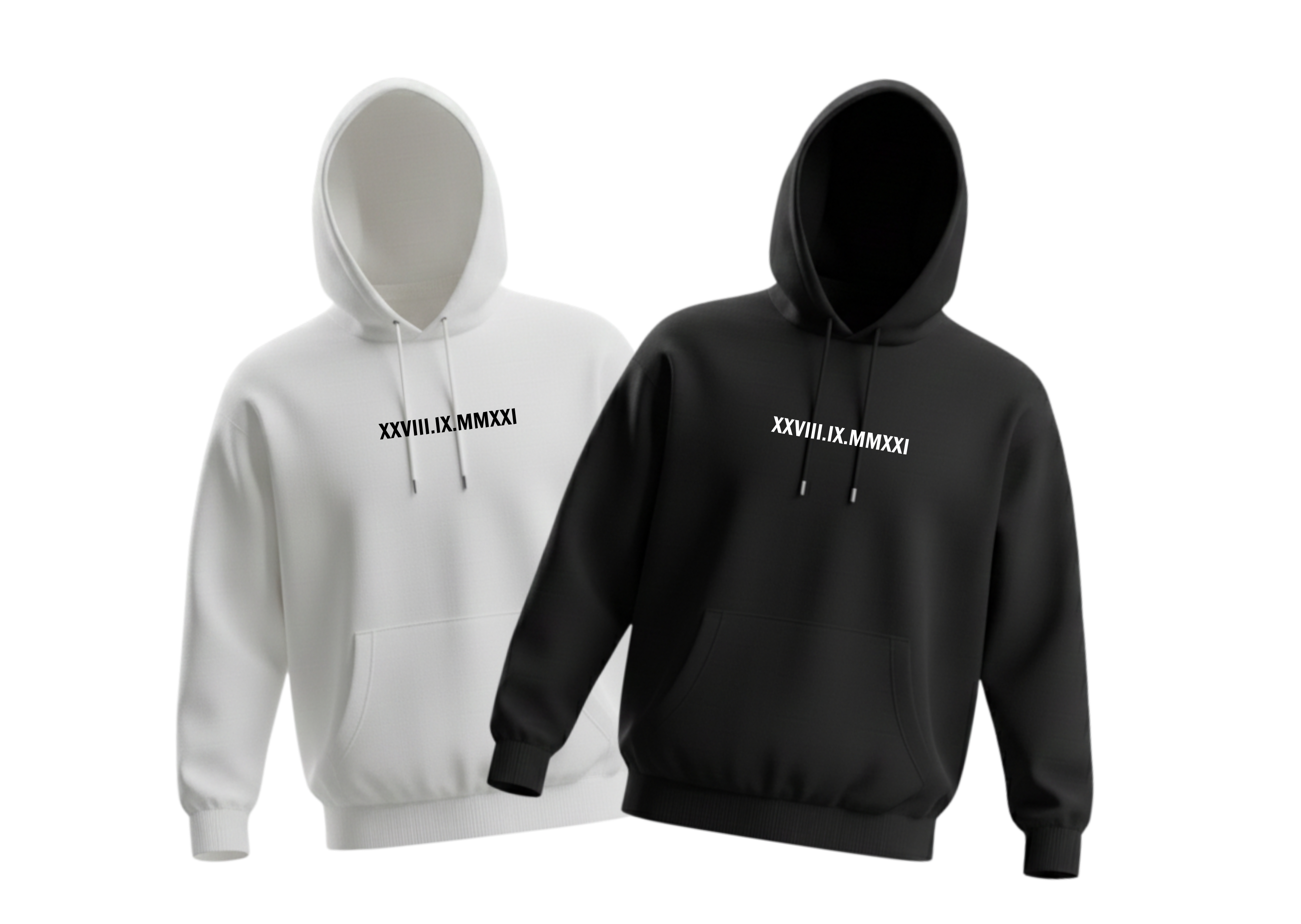 Párové mikiny s výšivkou vlastního textu - s kapucí